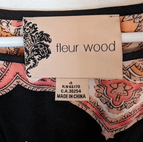 3 For $12 Clearance Fleur Wood 3/4 Sleeve Pattern Dress - Picture 2 of 3